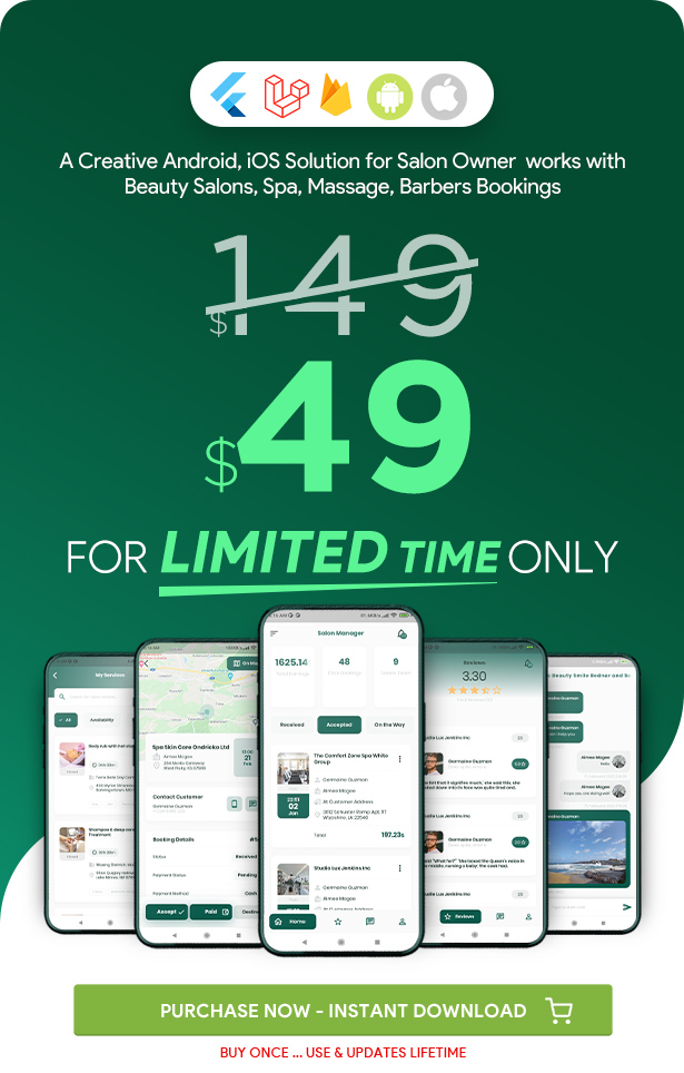 Owner App for Beauty Salons, Spa, Massage, Barber Appointment System